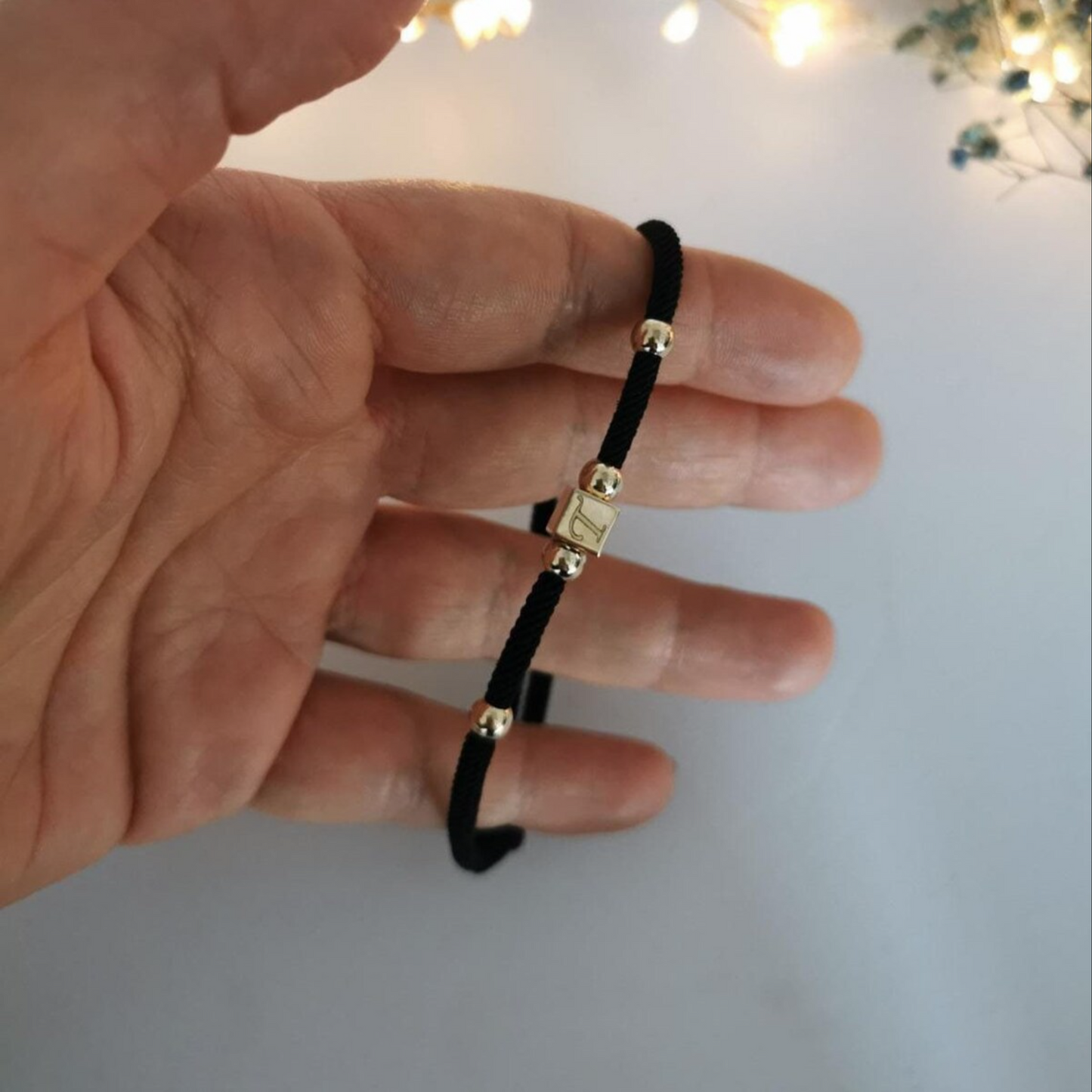 14K Gold Initial Bracelet For Him