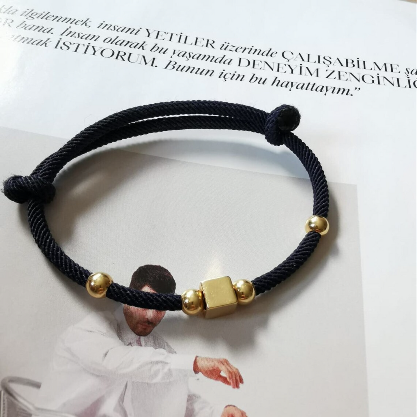 14K Gold Initial Bracelet For Him