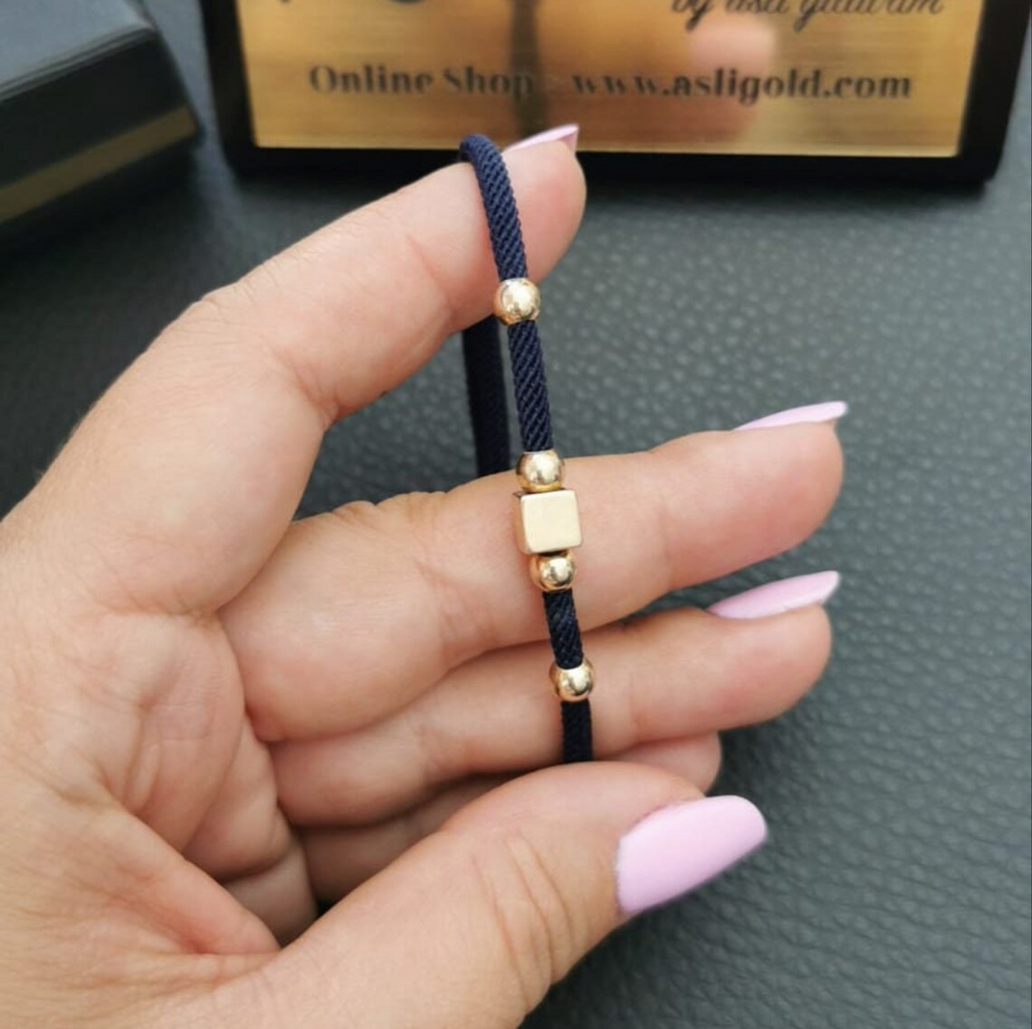 14K Gold Initial Bracelet For Him