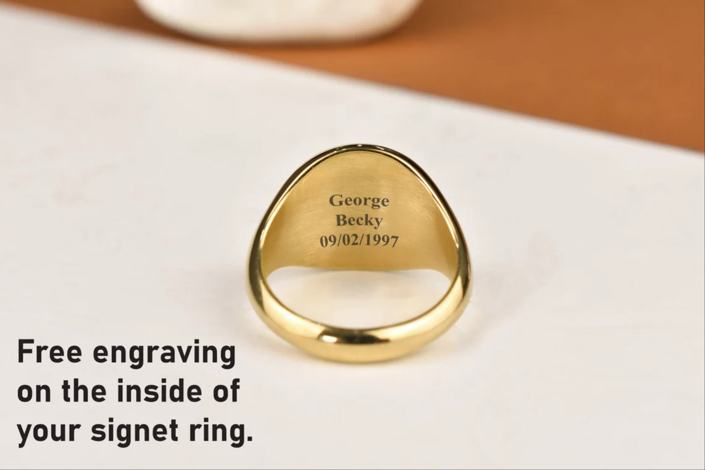 18K Gold Seven Archangel Signet Ring Men