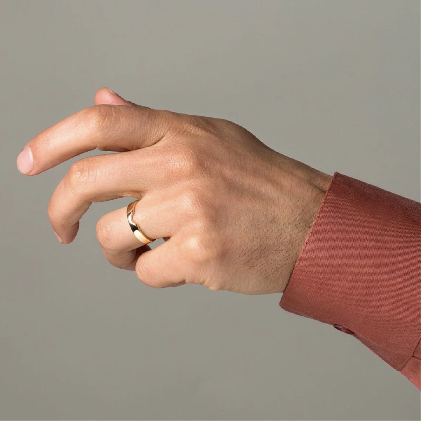 Gold Half Moon 18K Ring