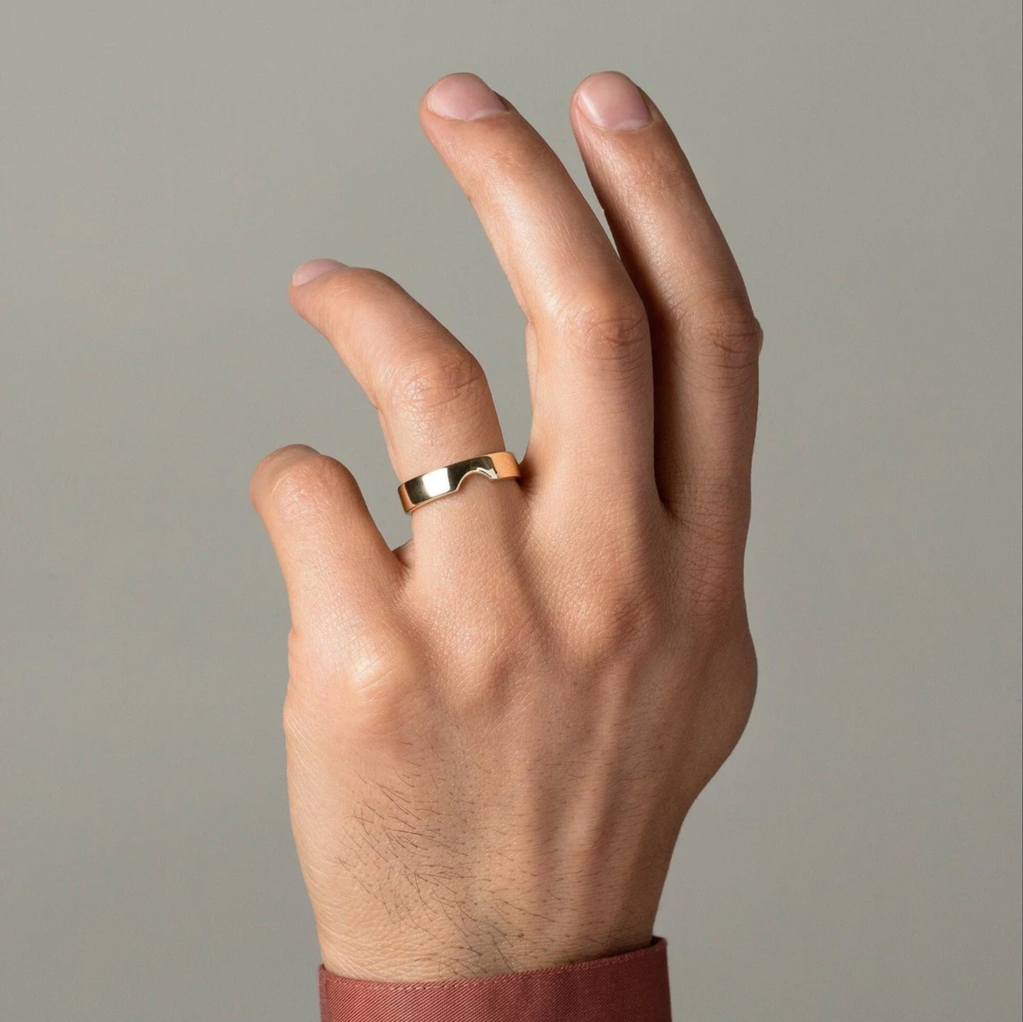 Gold Half Moon 18K Ring