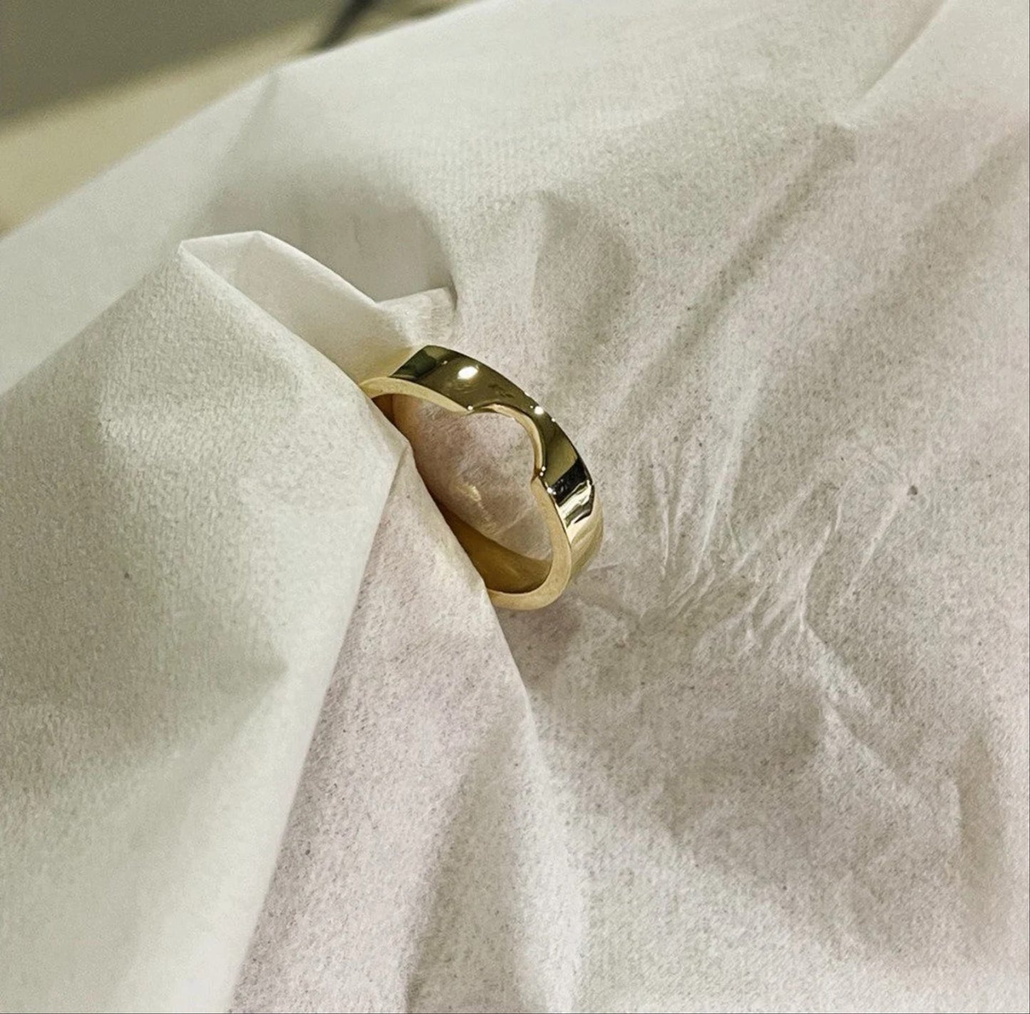 Gold Half Moon 18K Ring