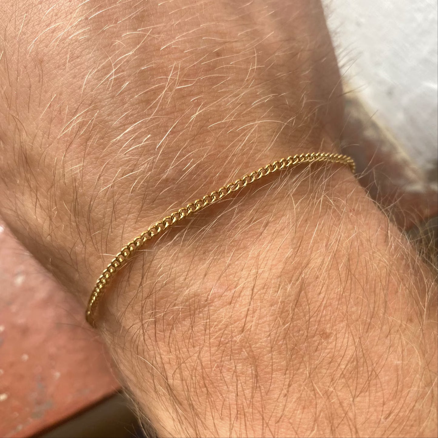 14k Gold Curb Link Chain Bracelet 2MM