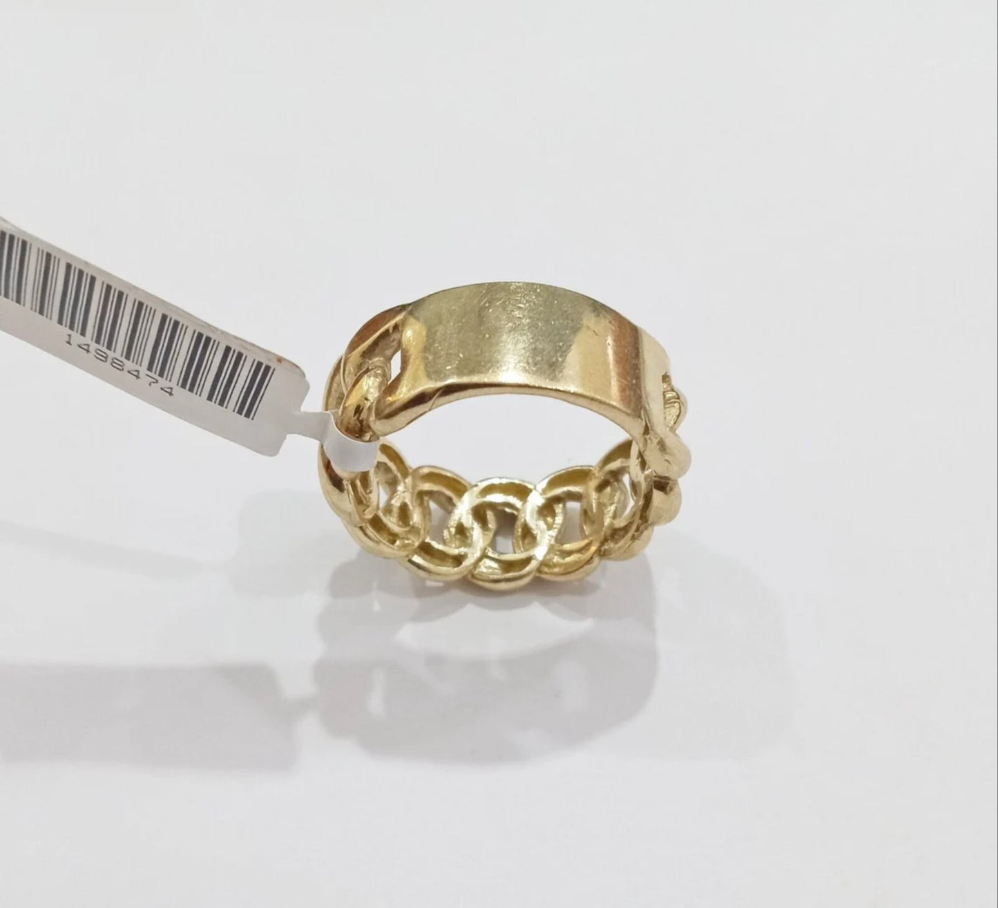 14k gold cuban link ring for men