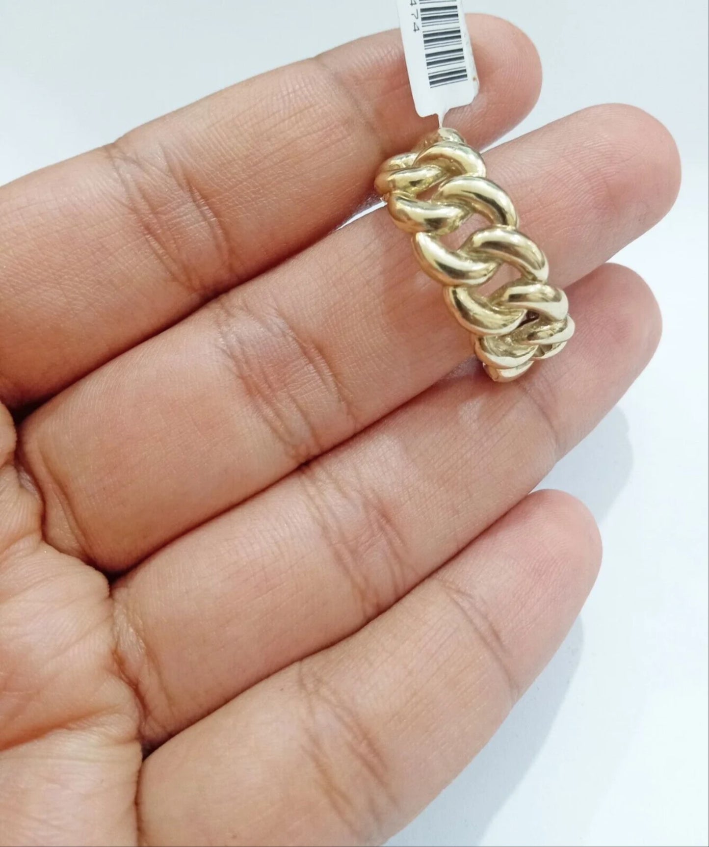14k gold cuban link ring for men