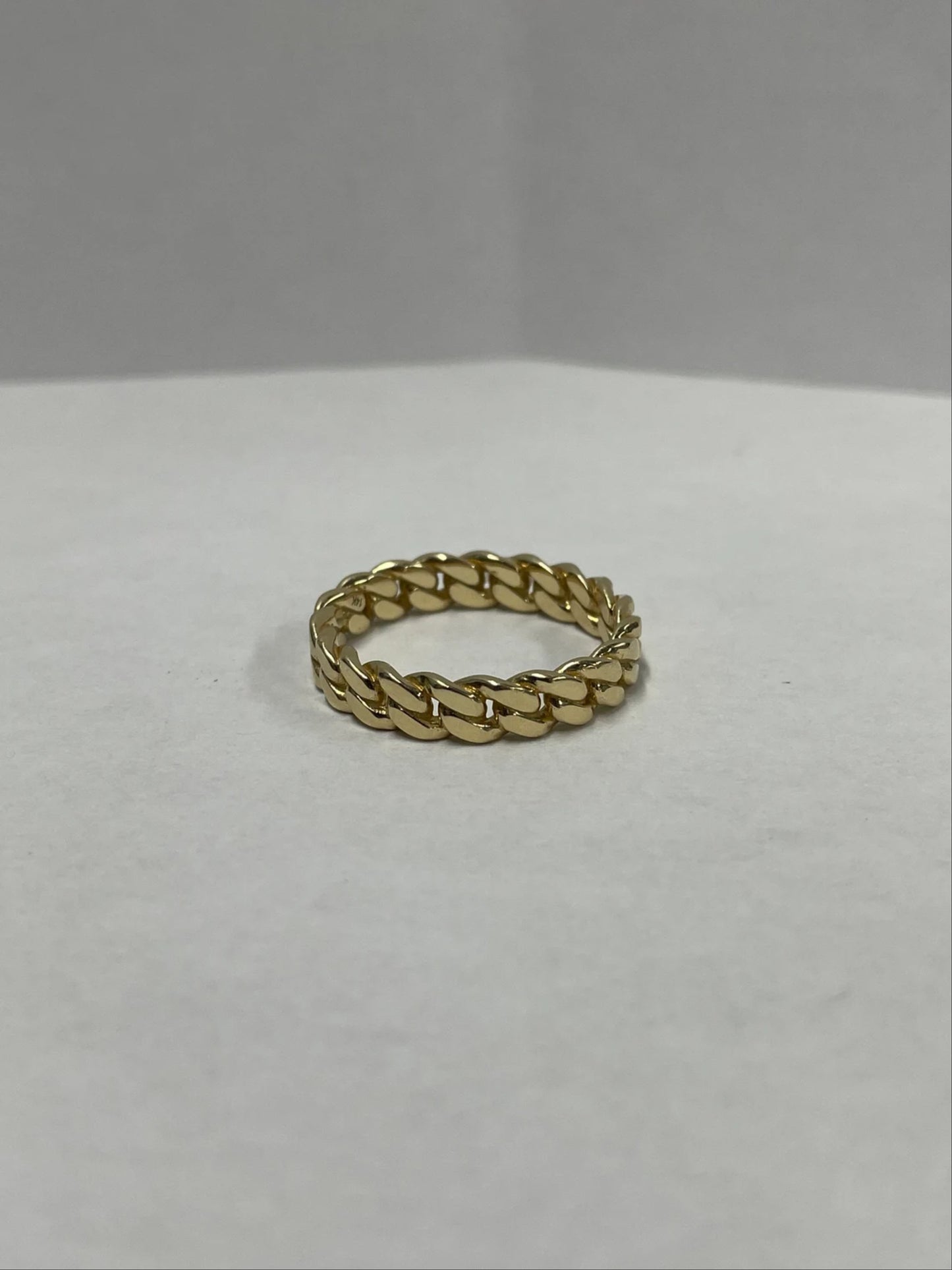 cuban link ring 14k gold