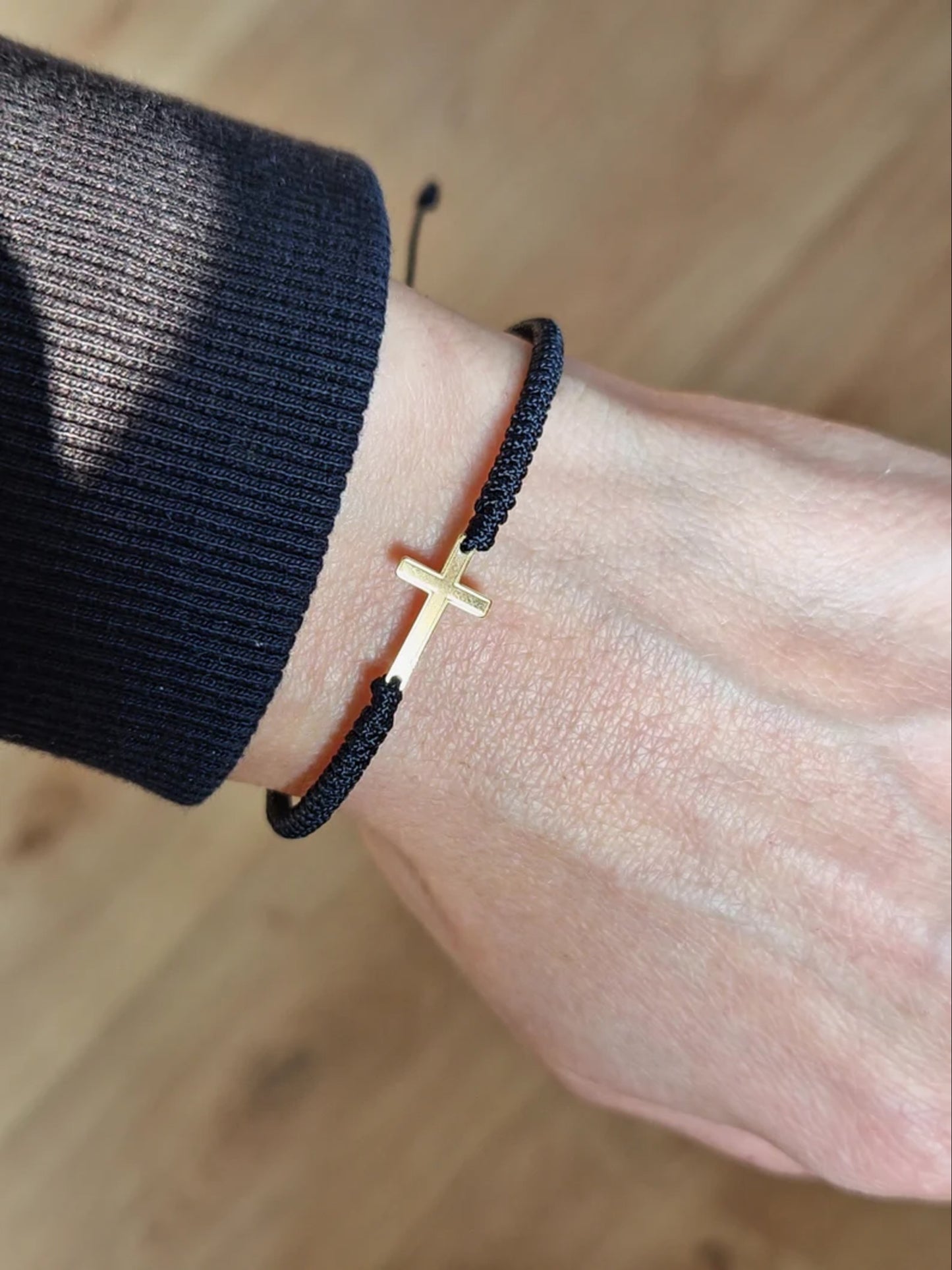 18k Gold Cross Bracelet - Baptism Cross Bracelet