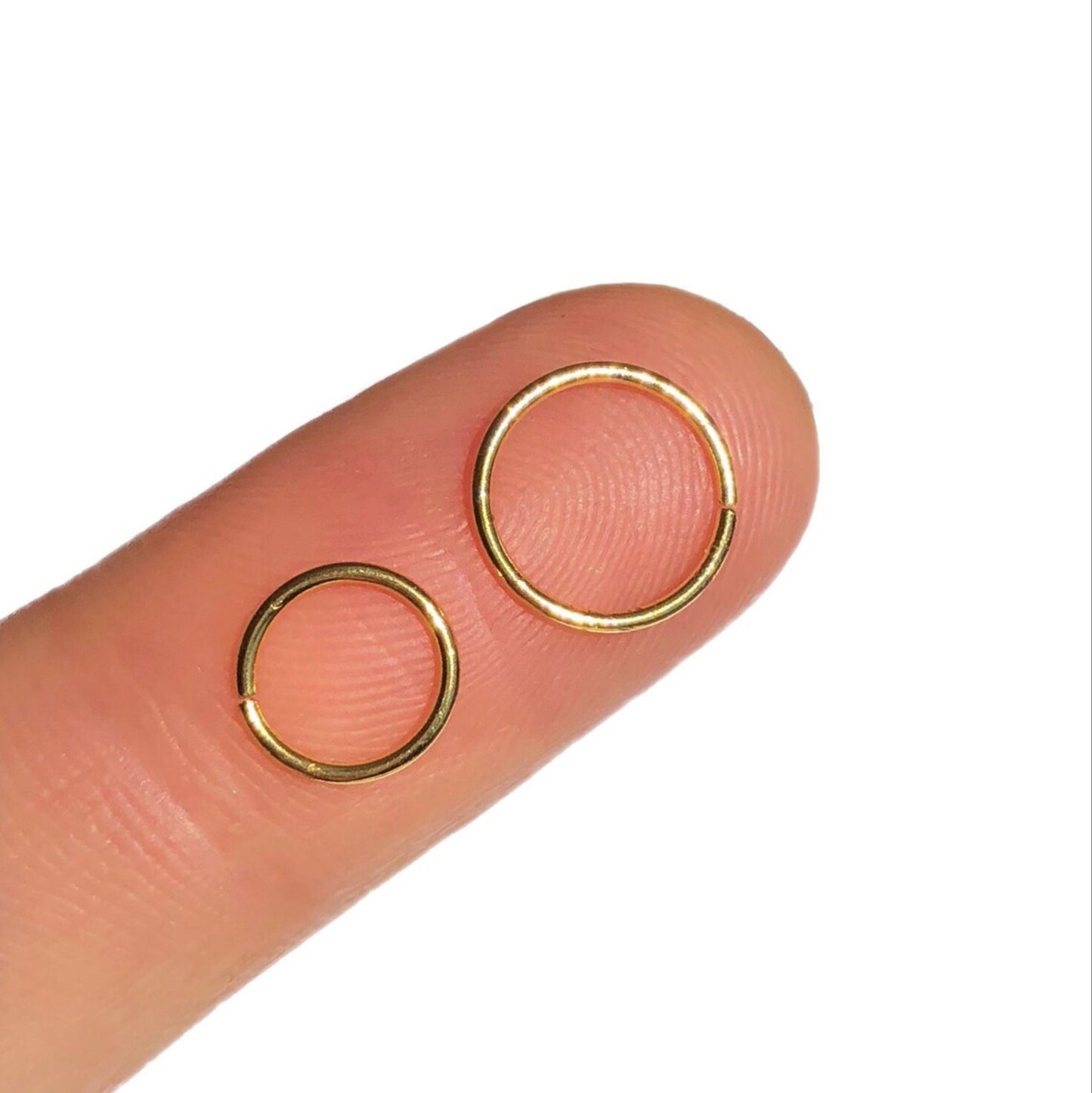 18k Gold Hoop Earrings Men -Single Hoop 10mm