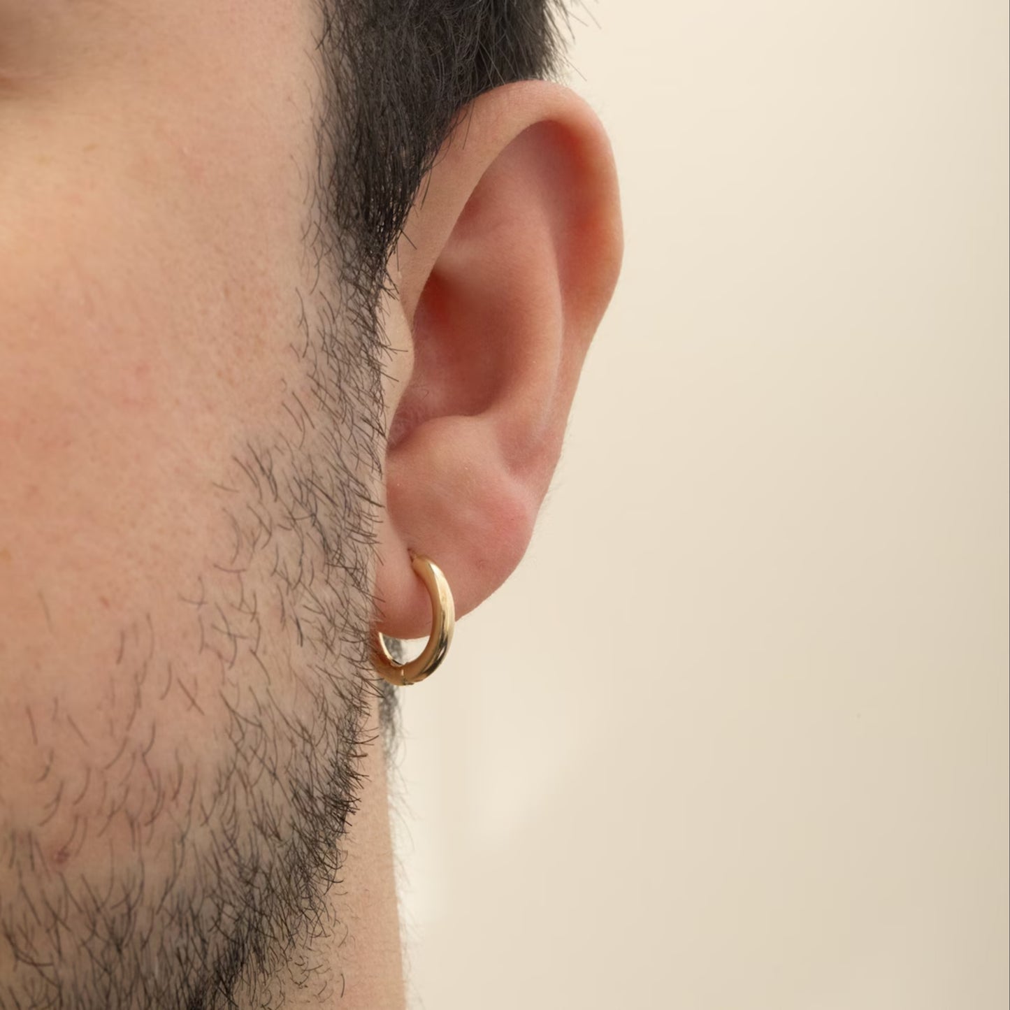 18k Gold Hoop Men