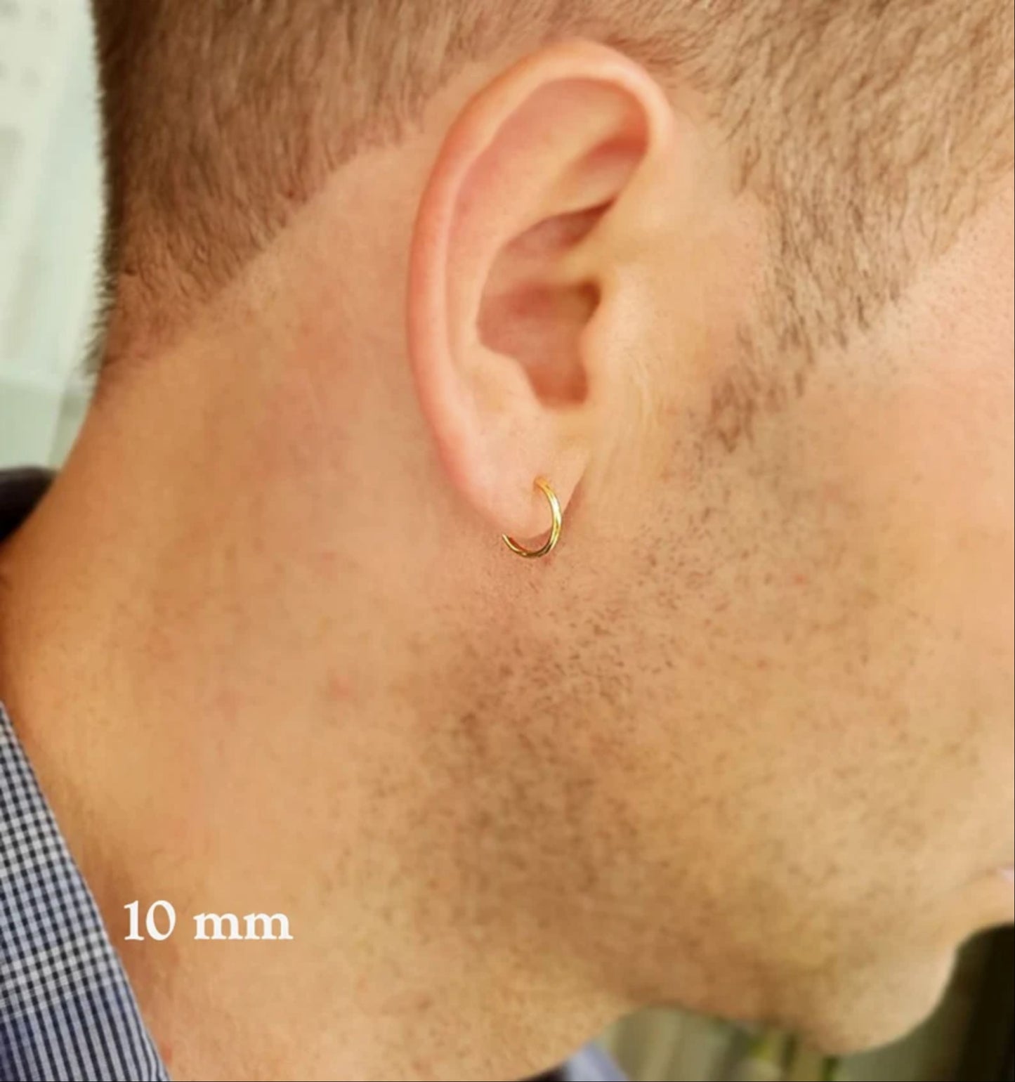 Creolen für Herren, 18 Karat Gold, 12 mm
