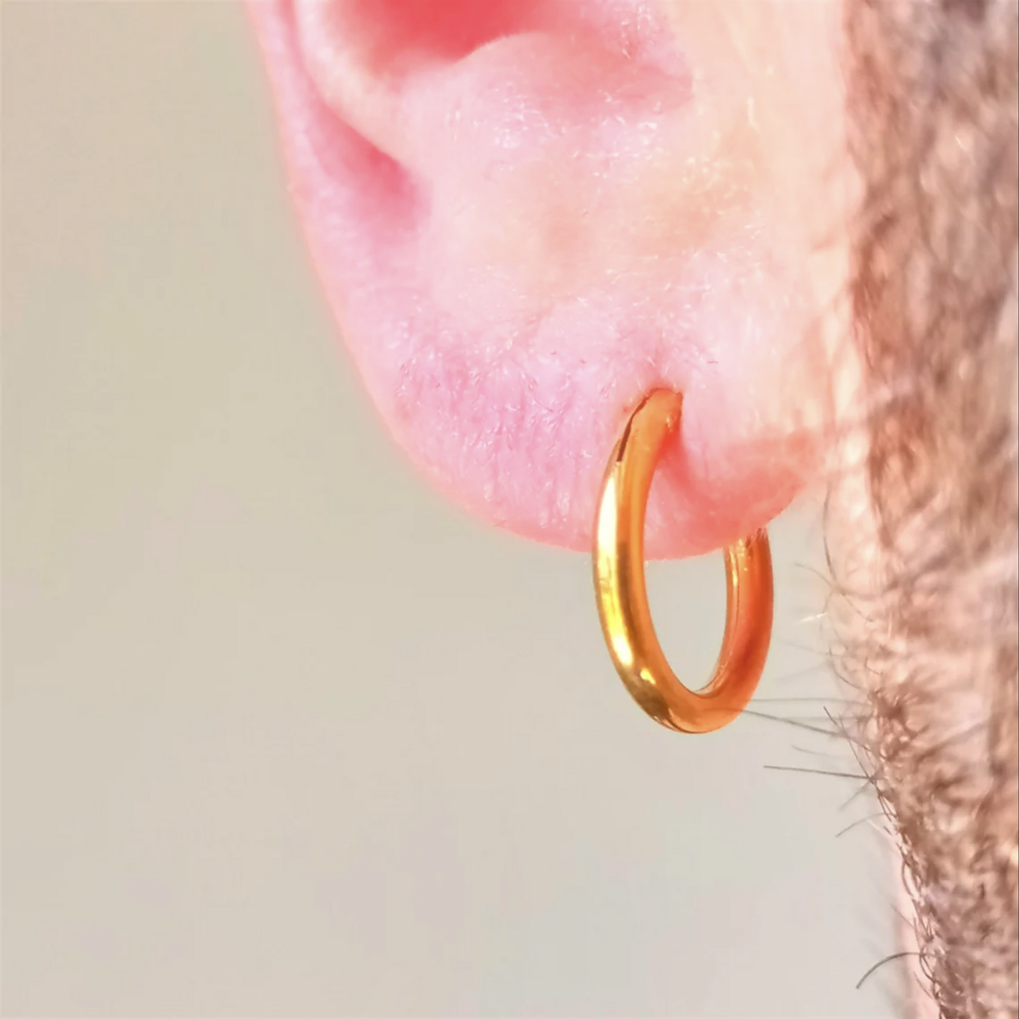 18K Gold Hoop Earrings For Men