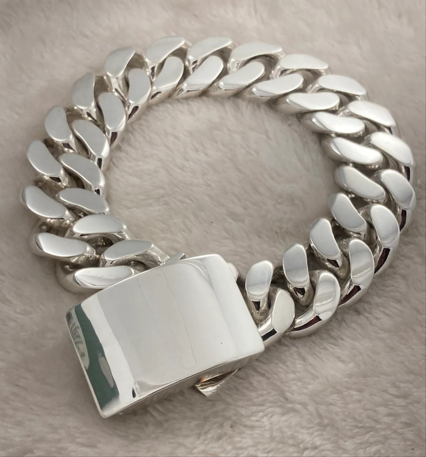 21mm heavy curb link bracelet men