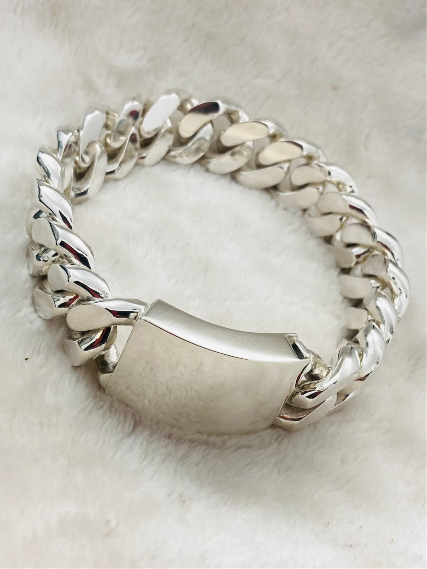 21mm heavy curb link bracelet men