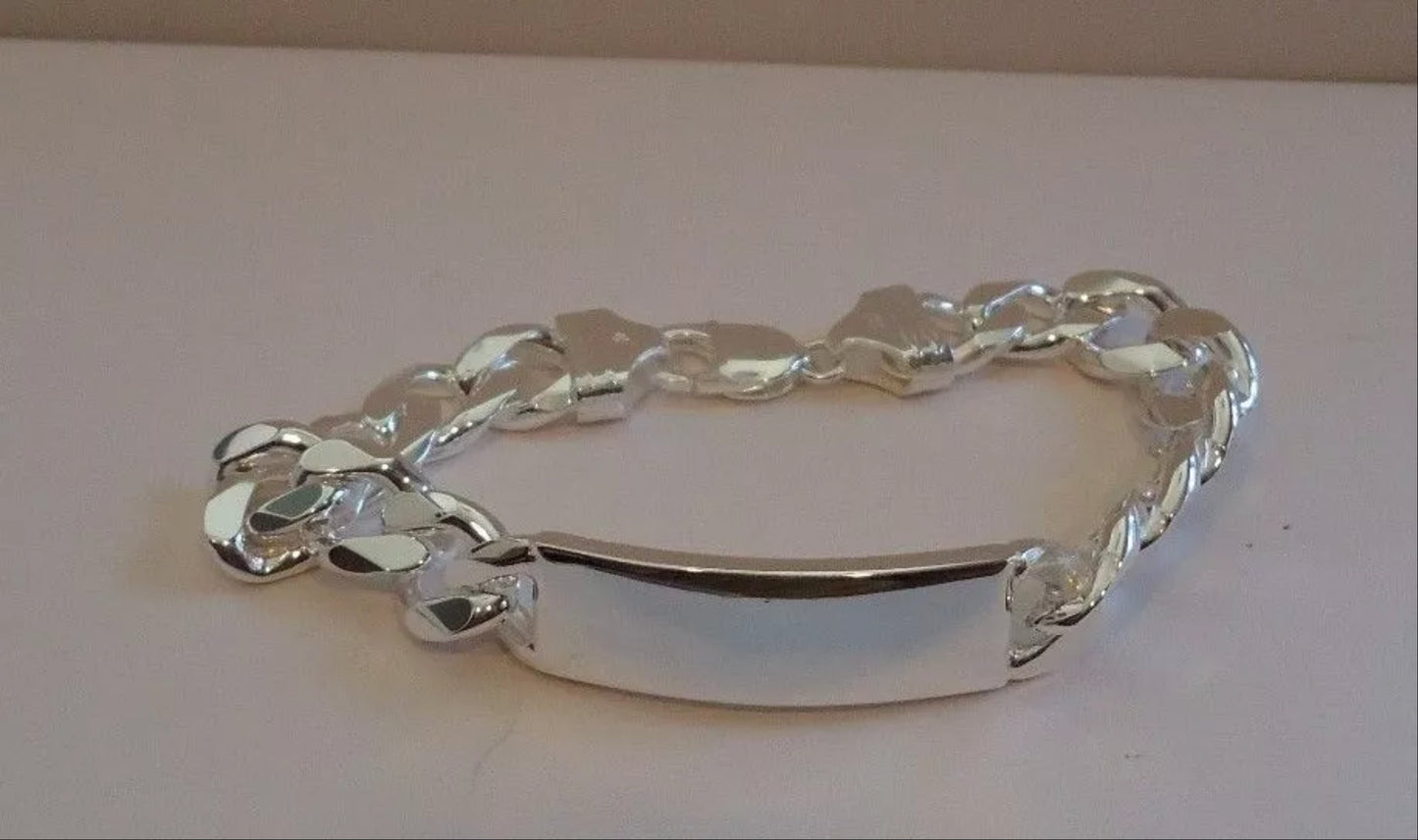 ID cuban link 925 silver bracelet 13mm