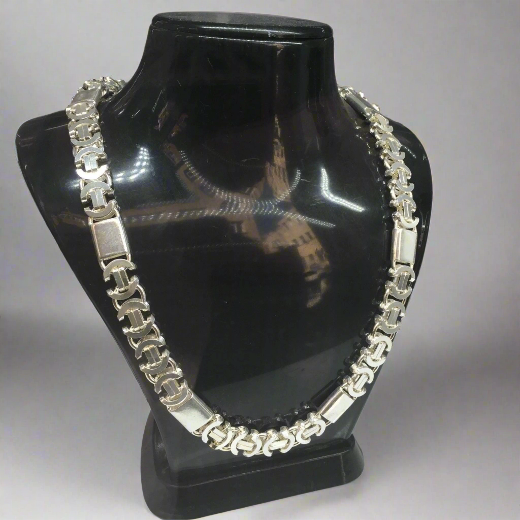 925 silver king chain, mens byzantine chain, graduation gift for him, sterling silver necklace men, heavy silver chain, flat byzantine necklace, artisan silver jewelry, 925 sterling silver chain, mens silver chain 24 inch, handcrafted silver chain, thick silver necklace, euro byzantine chain, men’s gift sterling silver, real silver necklace, solid silver men’s chain