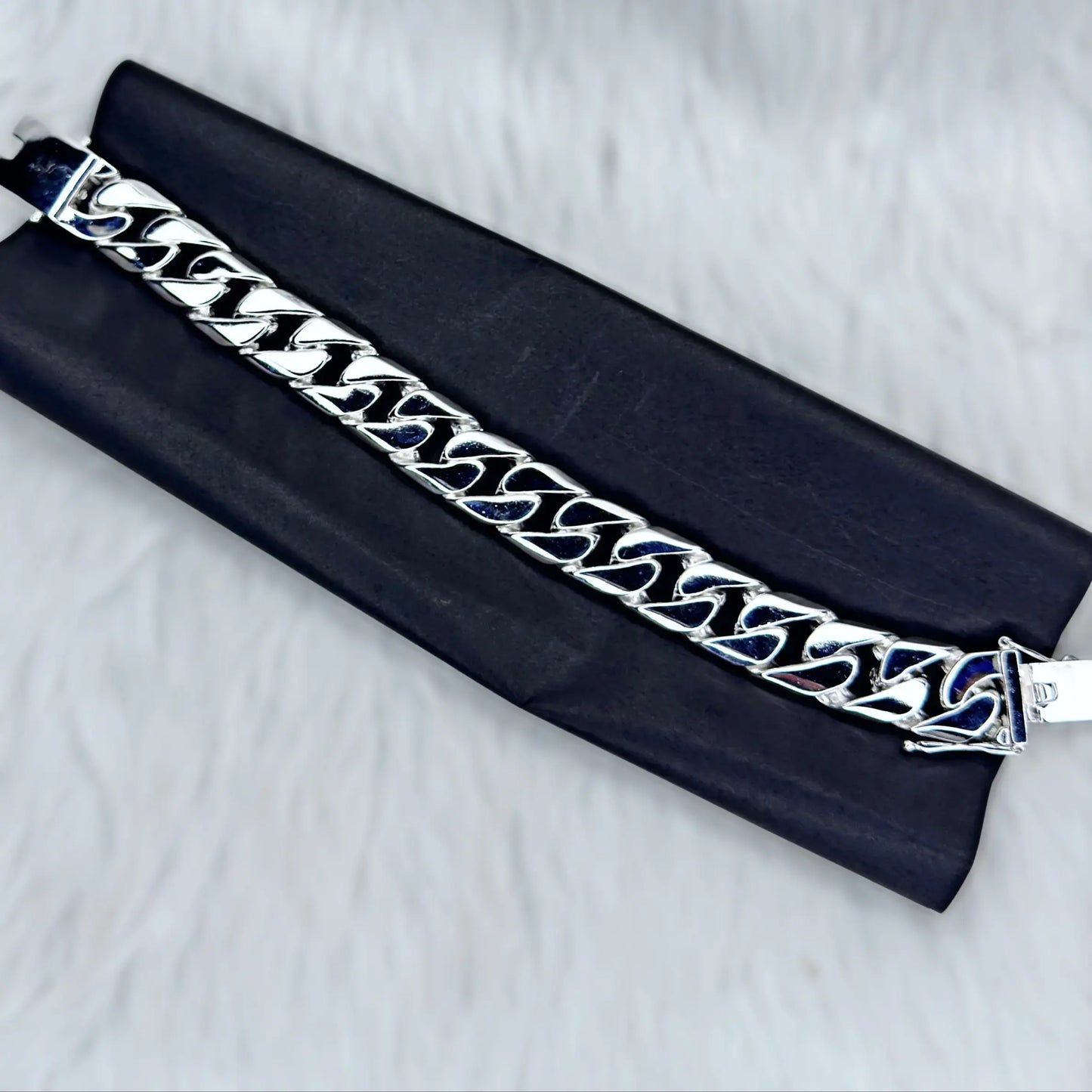 8" 120g Heavy Chunky Biker Cuban Curb Chain 925 SOLID Sterling Silver Mens Bracelet