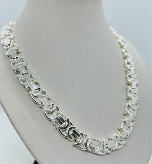 Mens 925 Sterling Silver Heavy Link Chain 10mm