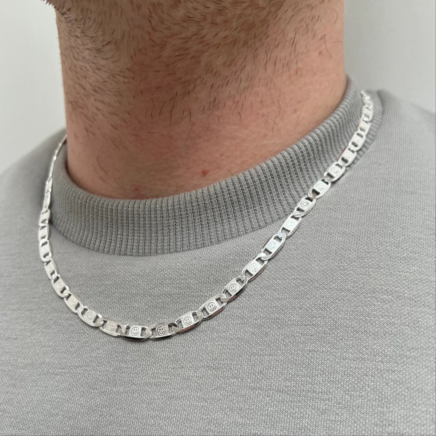 Men's Necklace Flate Link 22"