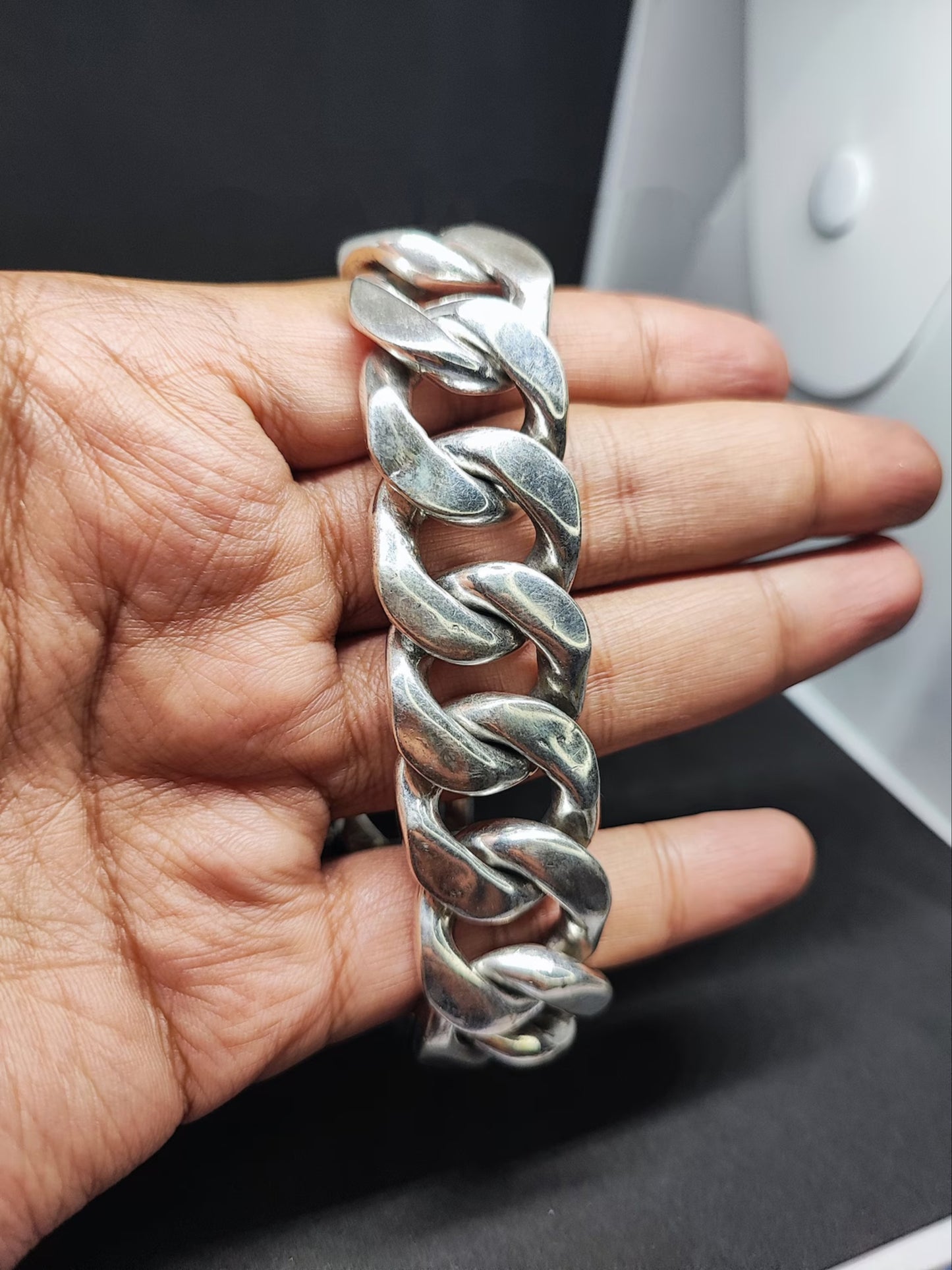 Real Silver Chunky Cuban Bracelet