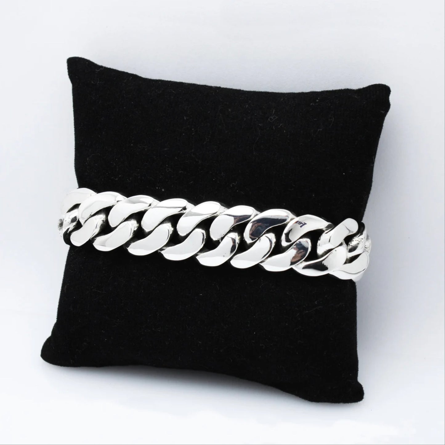 Biker Curb Chain Bracelet Chunky Silver Bracelet 20mm