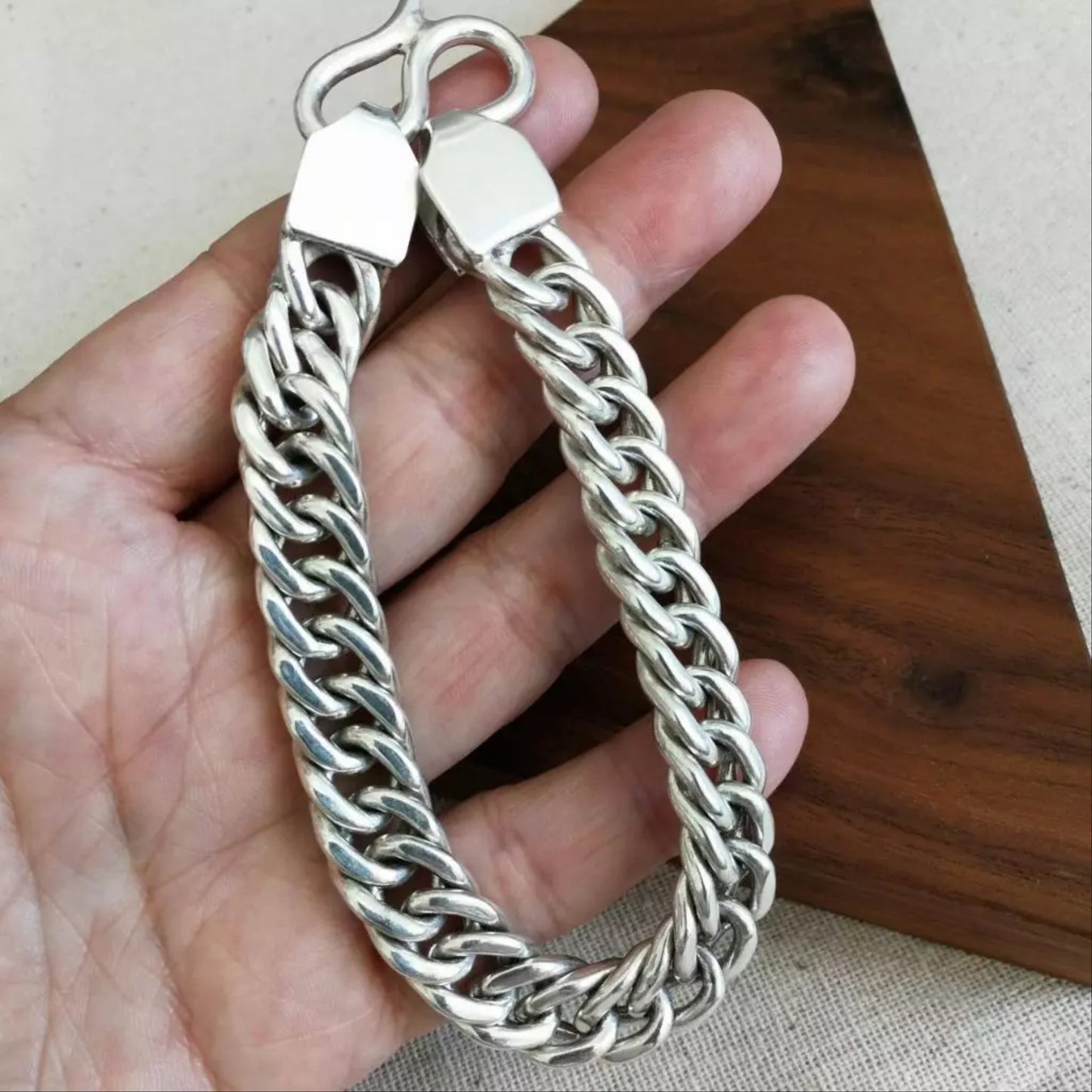 Geflochtenes flaches Panzerkettenarmband für Herren