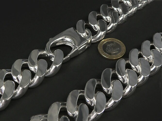 Men 925 Sterling Silver Thick and heavy Solid Cuban Curb Link Chain Bracelet 20mm