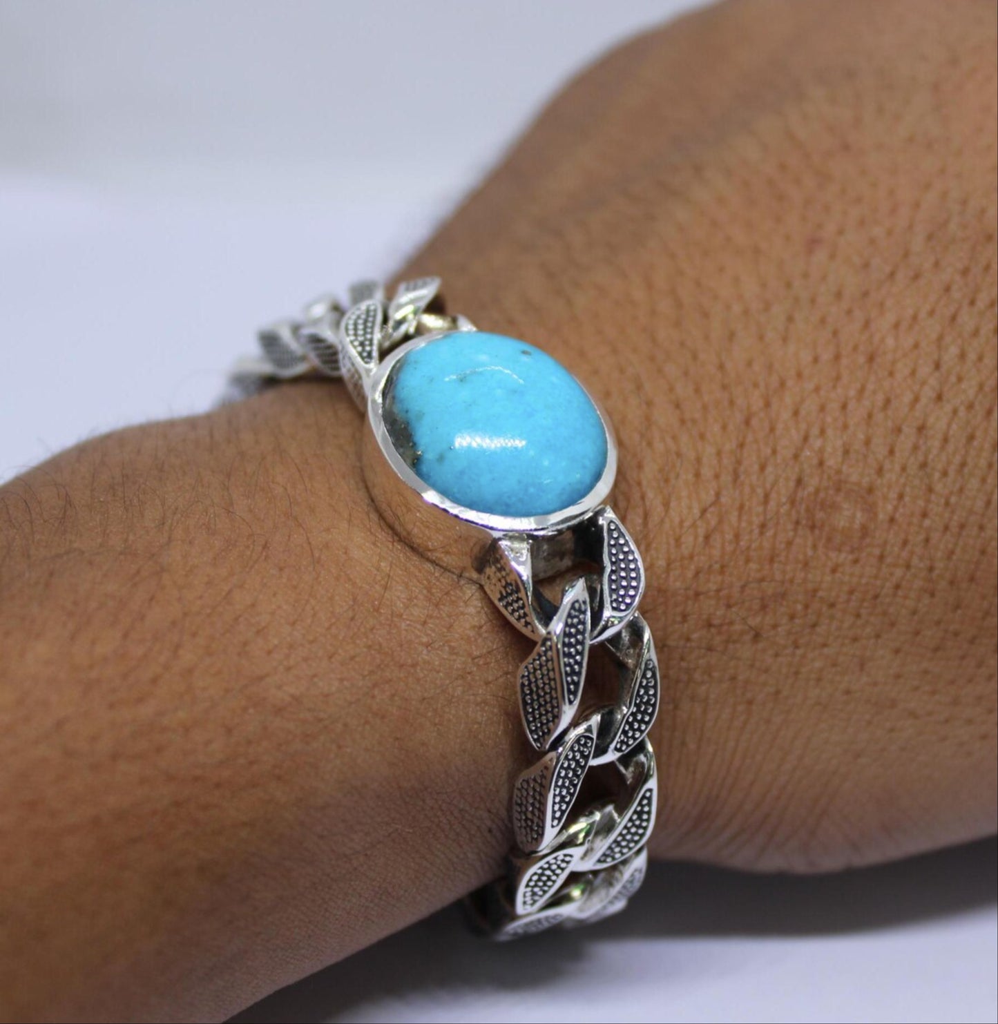Cuban Link Terquise Bracelet 15mm