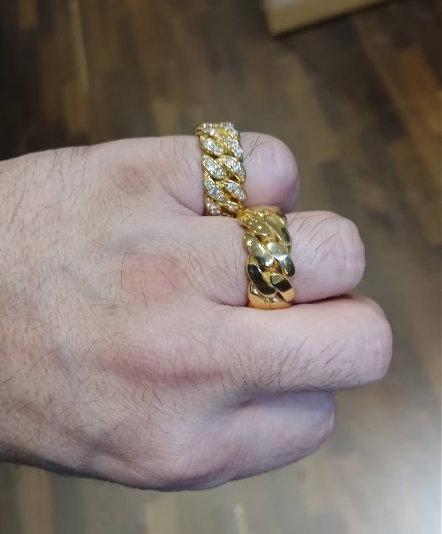 Cuban Link Ring Mens 18k Gold