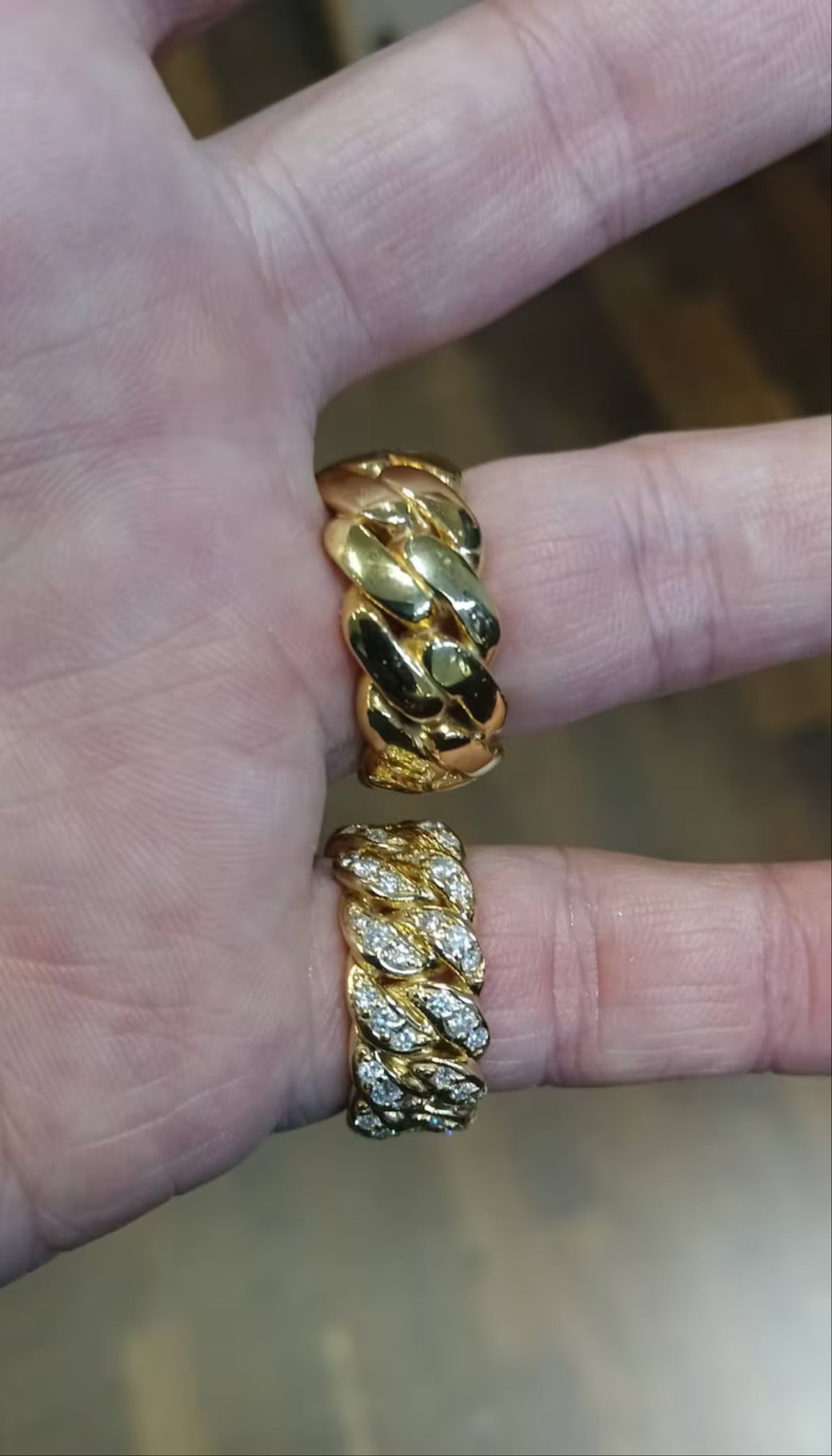 Cuban Link Ring Mens 18k Gold