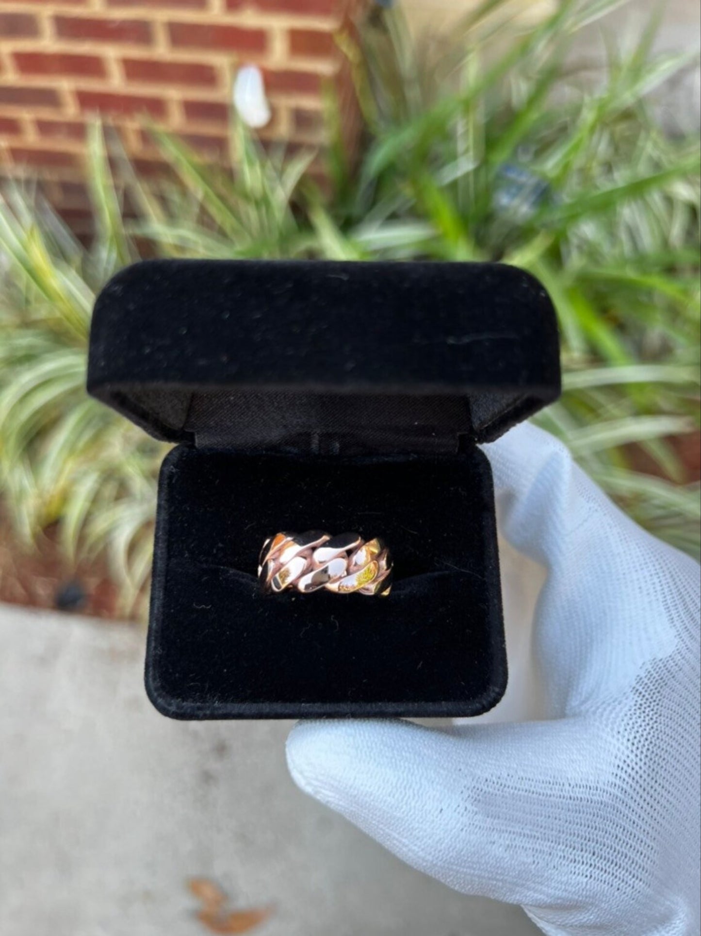 Cuban Link Ring Mens 18k Gold