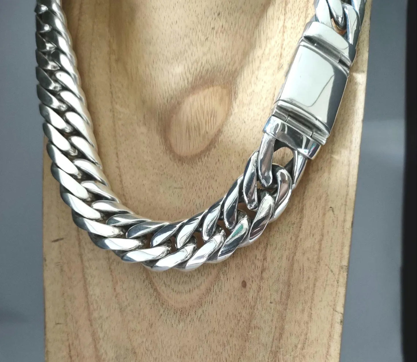 Heavy Link Wire Necklace Chain - SOLID 925 Sterling Silver. Totally Unique
