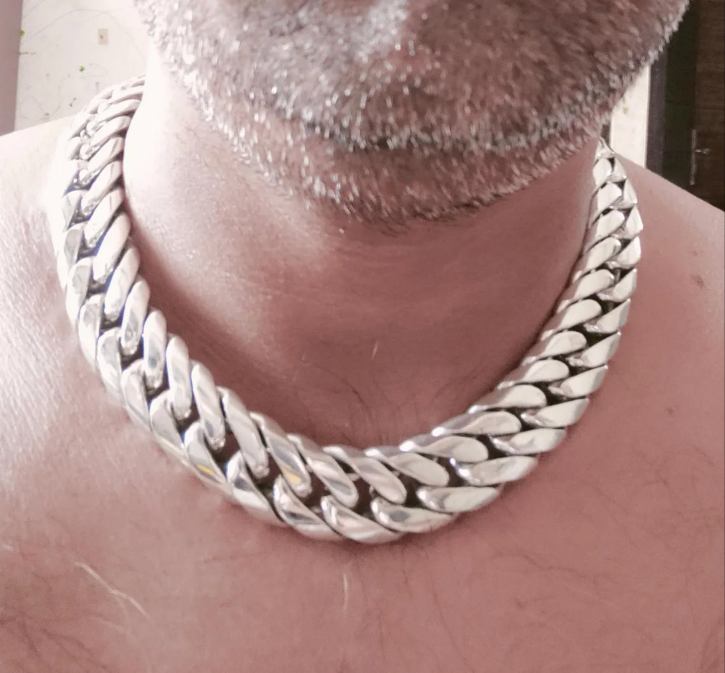 Heavy Link Wire Necklace Chain - SOLID 925 Sterling Silver. Totally Unique