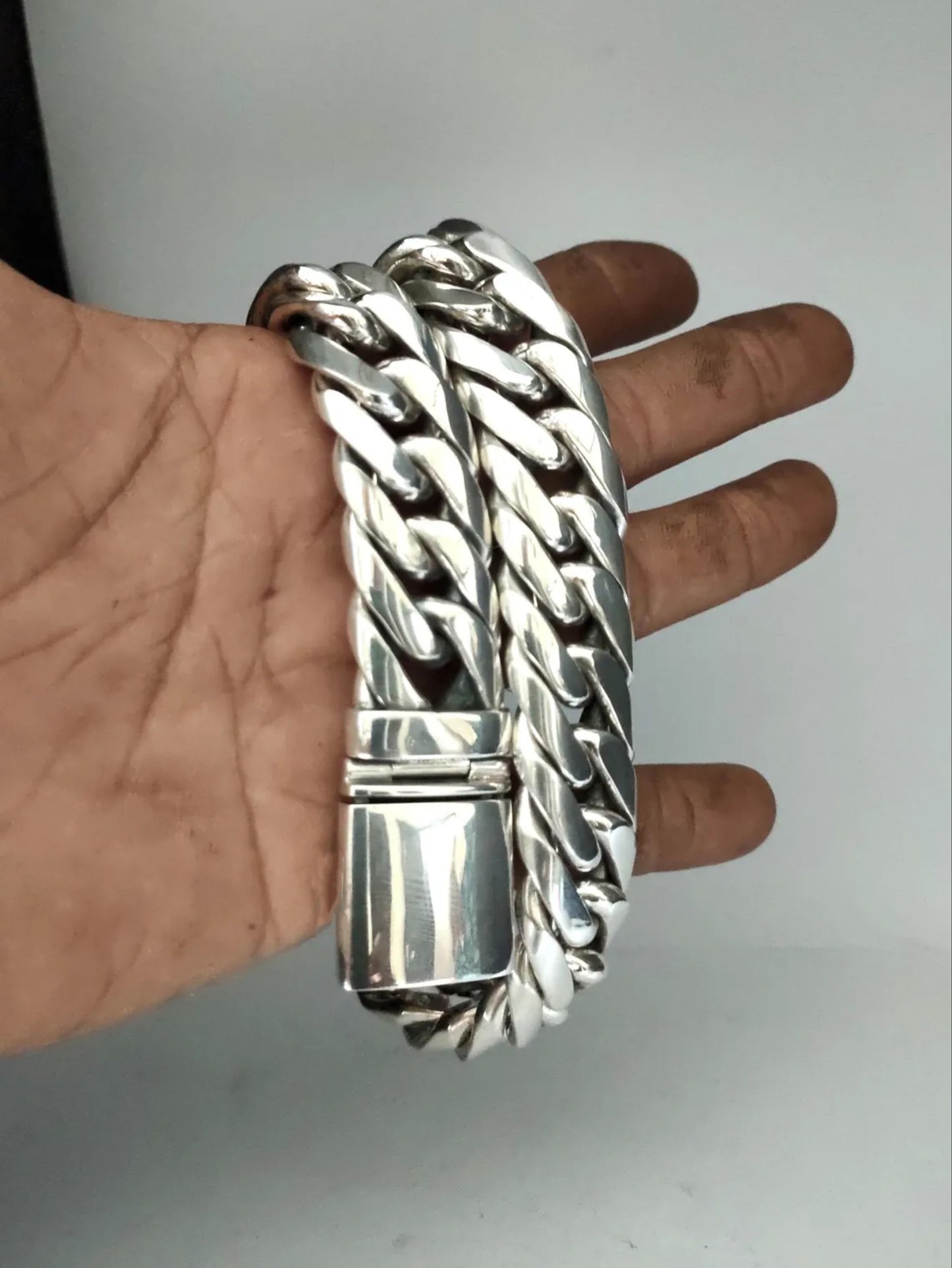 Heavy Link Wire Necklace Chain - SOLID 925 Sterling Silver. Totally Unique