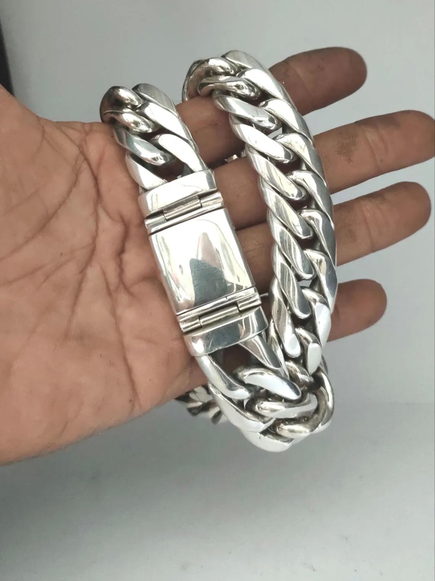Heavy Link Wire Necklace Chain - SOLID 925 Sterling Silver. Totally Unique