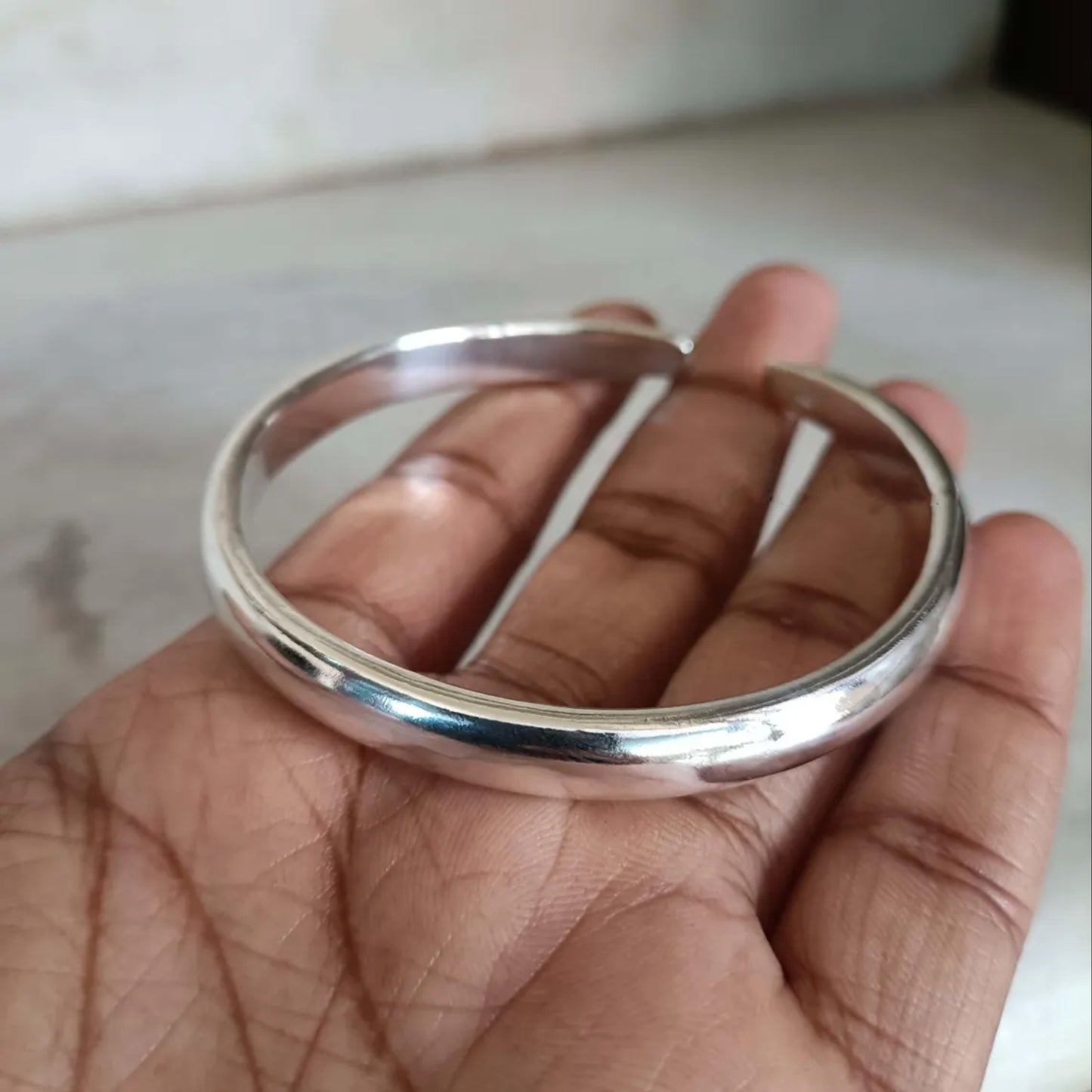 Classic 925 Silver Cuff Bracelet for Men – Bold, Masculine & Handcrafted