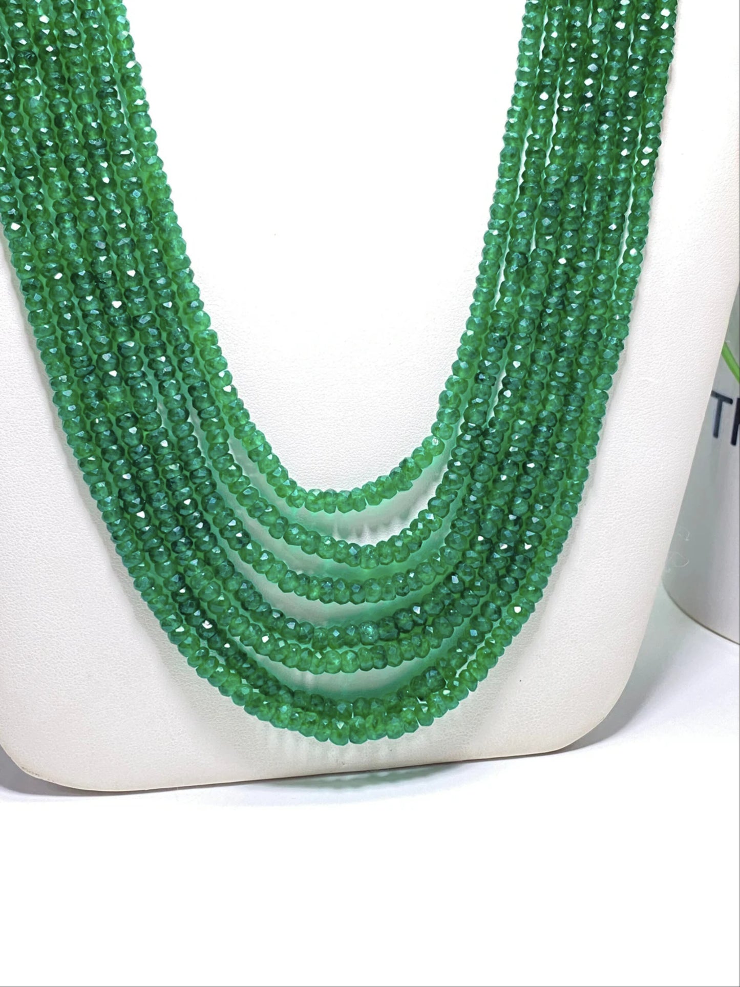 Emerald Faceted Strand, 6 Line Natural Emerald Strand