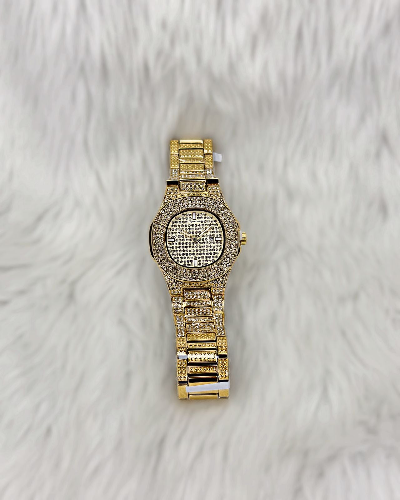 Fully Iced Out 18k Gold 925 Silver Watch Hip Hop