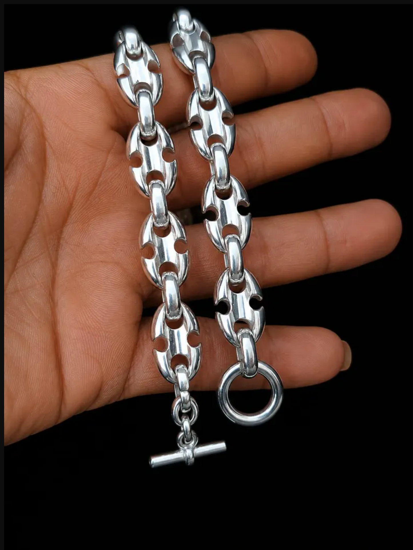 Heavy 925 Sterling Silver Anchor Chain Men's