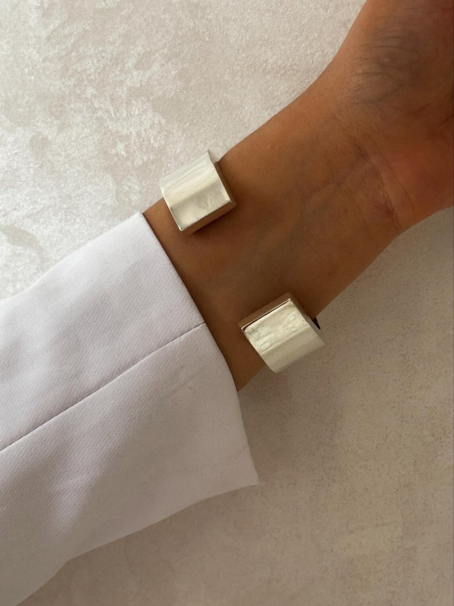 Men's Biker Super Heavy 5+ oz Silver & Wide Cuff Bangle