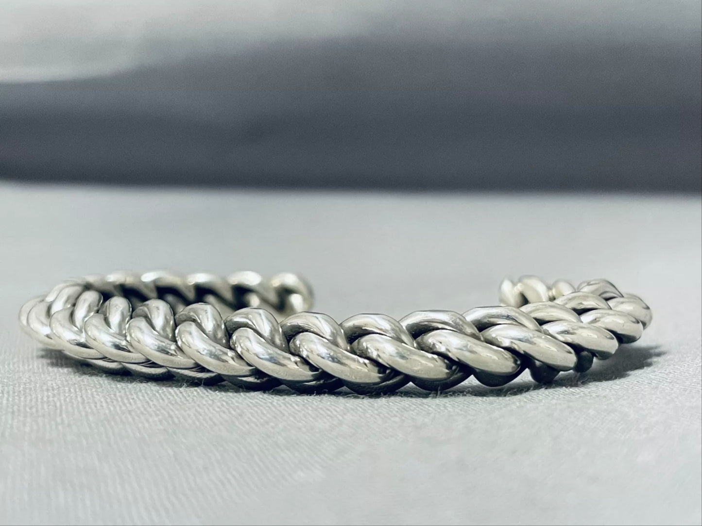 Sterling Silver Solid 2.5 oz + Anvil Hammered Torque Bangle- Heaviest Quality Twisted Bracelet