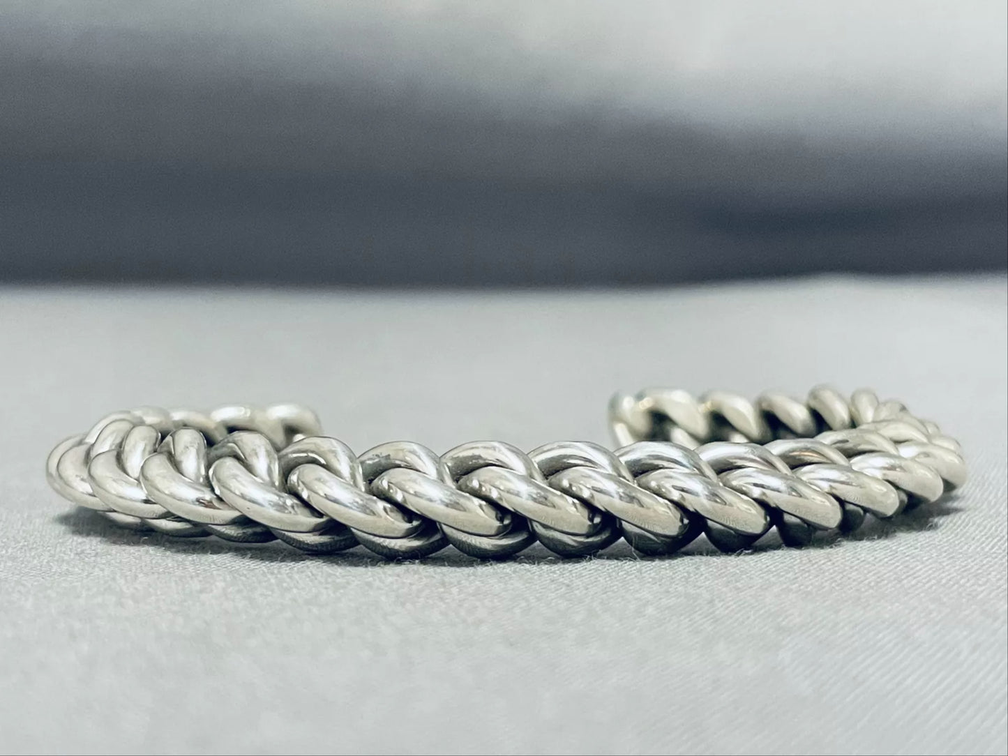 Sterling Silver Solid 2.5 oz + Anvil Hammered Torque Bangle- Heaviest Quality Twisted Bracelet