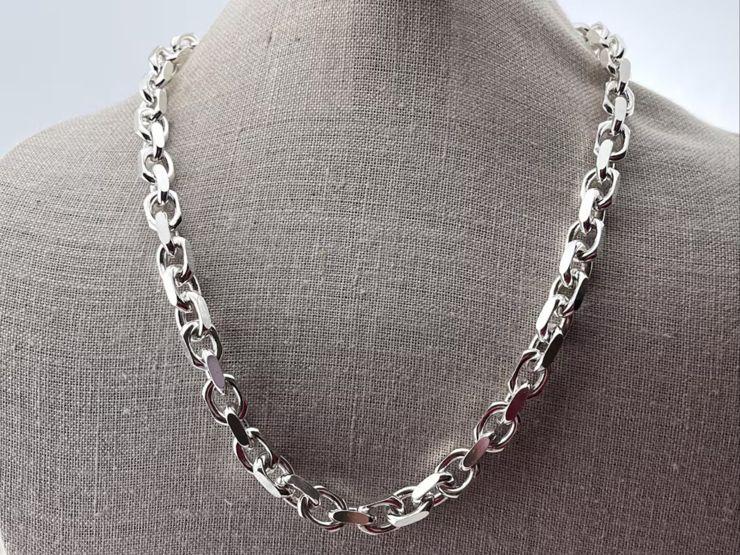 925 Silver Heavy Link Chain Men CU22