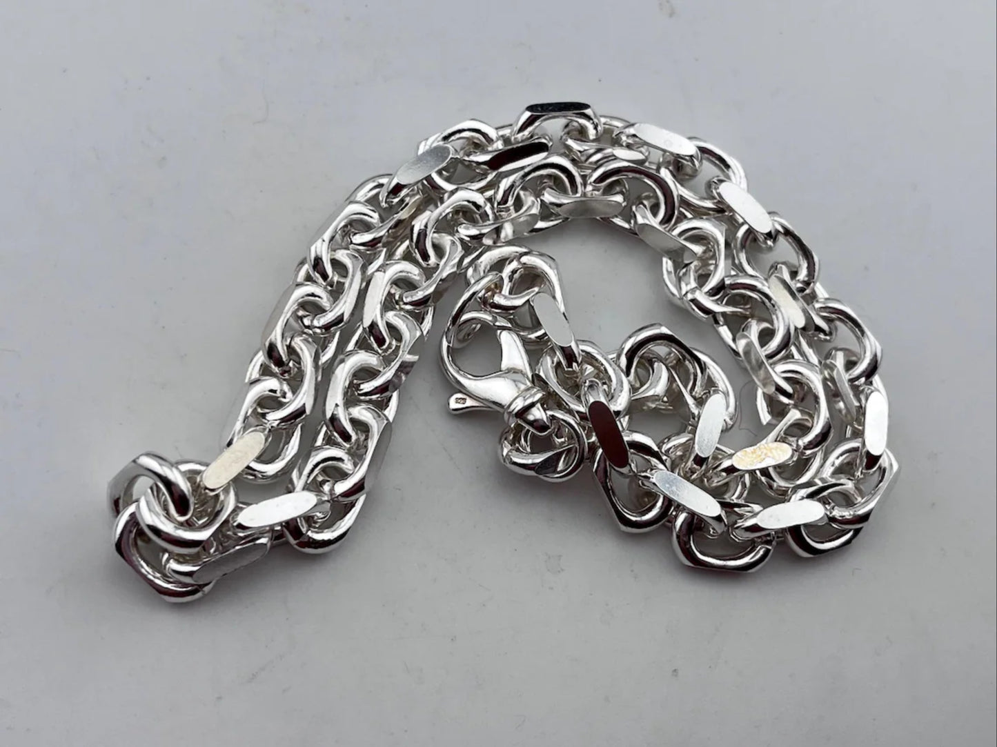 925 Silver Heavy Link Chain Men CU22