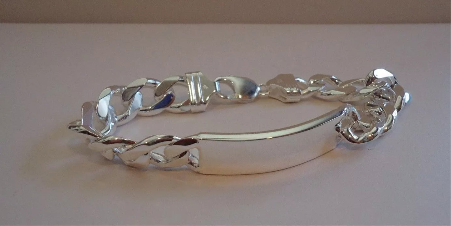 ID cuban link 925 silver bracelet 13mm