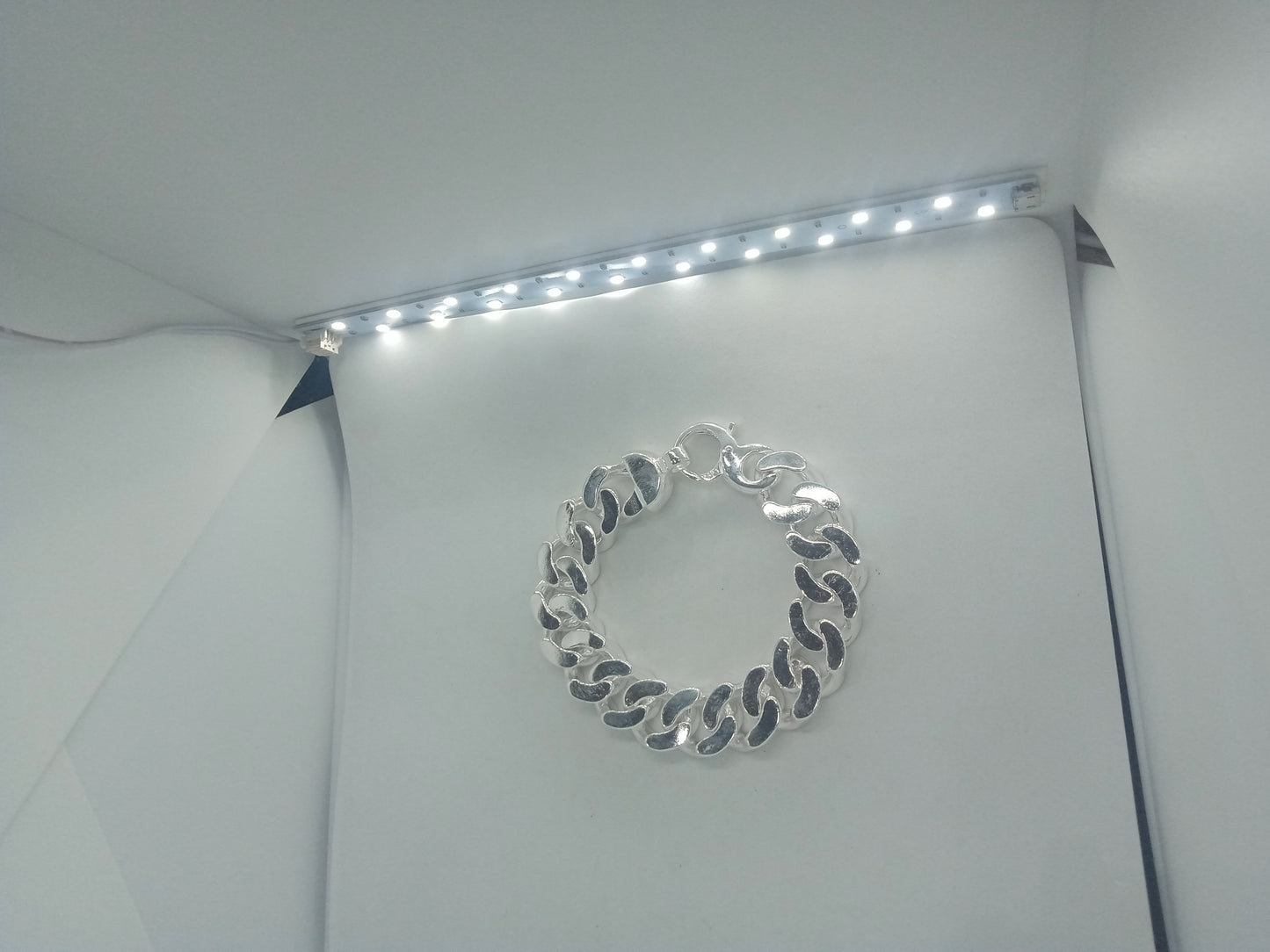 20mm Heavy Curb Silver Bracelet