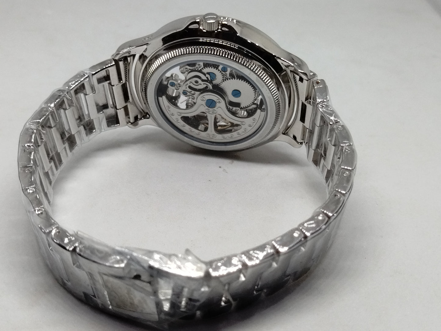 Men Luxury Silver 925 Sterling Silver Bling Simulated Diamond Bracelet Watch