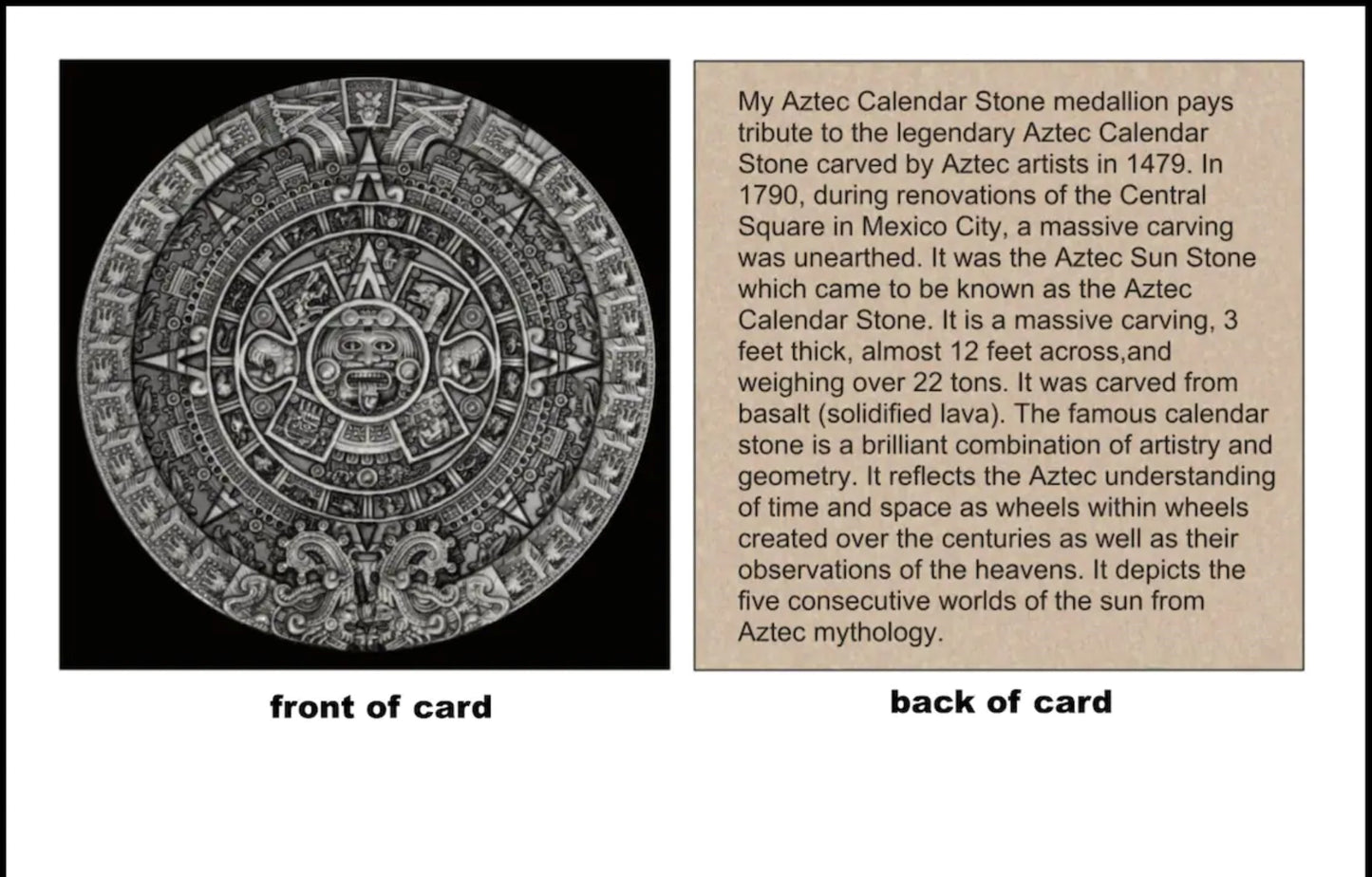 Large Heavy Silver Aztec Calendar Mayan Sun Charm Pendant