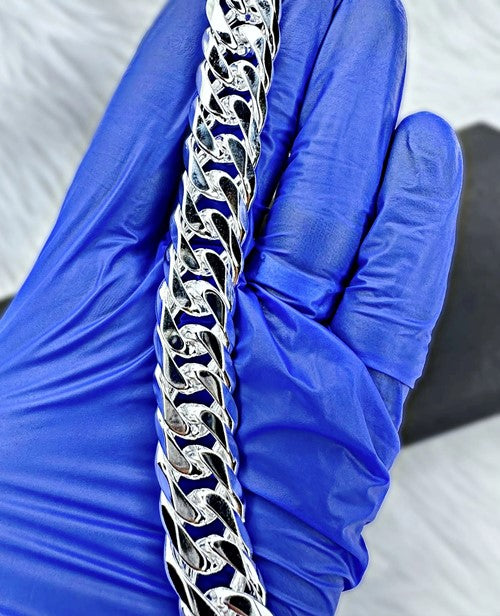 Men's 925 Silver Curb Link Bracelet CU221