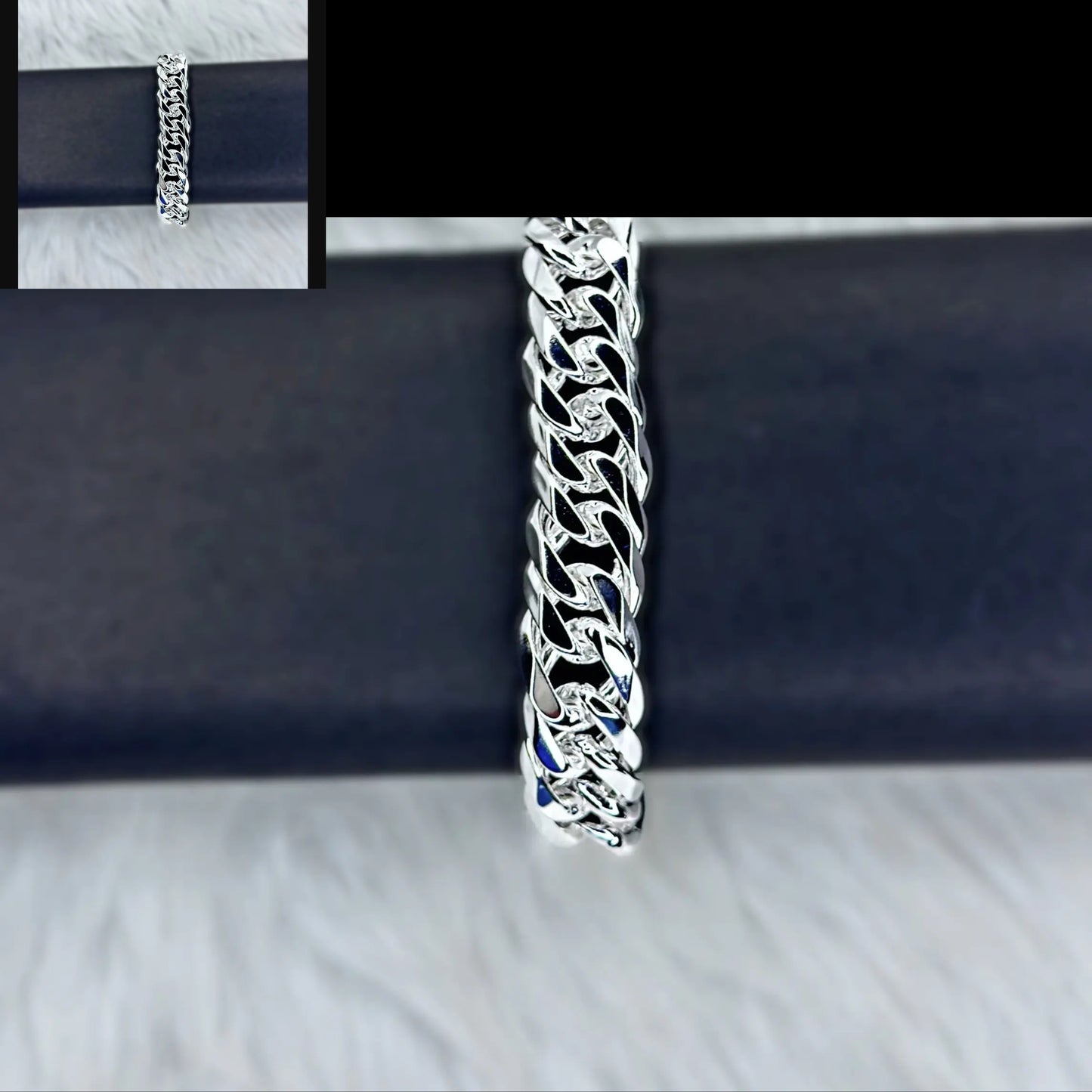 Men's 925 Silver Curb Link Bracelet CU221